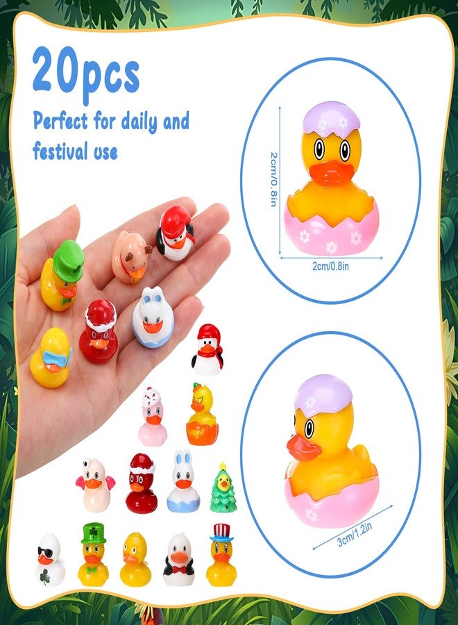 GGSTDDUP 20 Pcs Holiday Mini Resin Ducks Tiny Resin Animals Miniature Duck Figurines Suitable for DIY Cake Ornaments Crafts Moss Landscape Decoration - Image 2